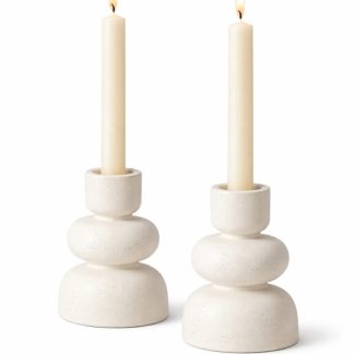 Minimalist Ceramic Candle Holder Set (2-Pack)