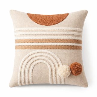 Boho Tufted Decorative Throw Pillow Cover (18x18 in)