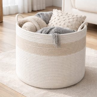 Foldable Cotton Rope Storage Basket